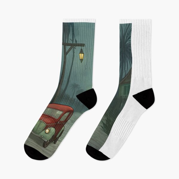Item preview, Vintage Car in Misty Night Alley designed and sold by alianavite.