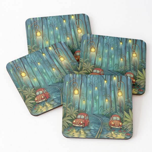 Item preview, Enchanted Forest Drive: Vintage Car Illustration designed and sold by alianavite.