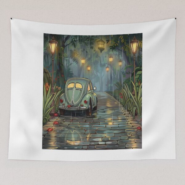 Item preview, Rainy Night Drive: Classic Car in Forest designed and sold by alianavite.