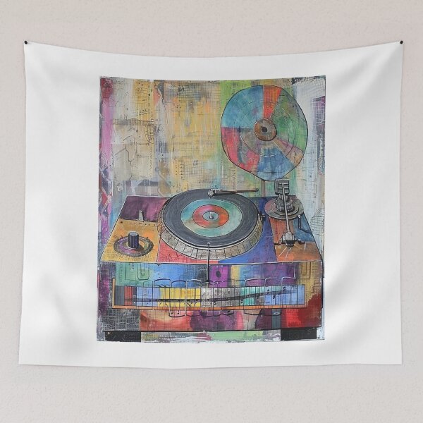 Item preview, Retro Turntable with Abstract Elements designed and sold by ribgebuda.
