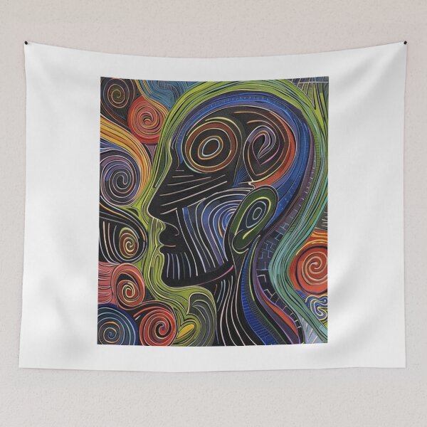 Item preview, Vibrant Abstract Human Profile Art designed and sold by trisumsophia.