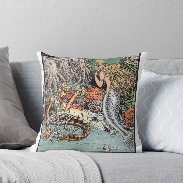 Item preview, The Little Mermaid by Bilibin, Russian and Slavic Illustration Underwater with Eels and Frogs, 1900s designed and sold by juiceboxvintage.
