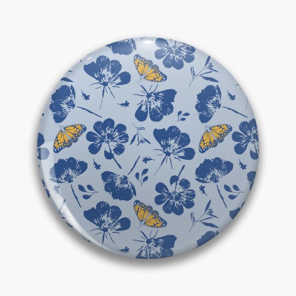 Item preview, Butterflies & geraniums in soft blue and yellow designed and sold by SCdesignqld.