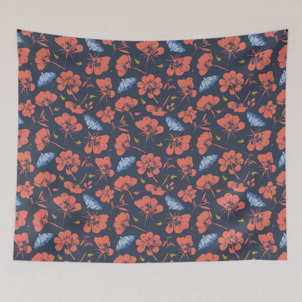 Item preview, Copy of Butterflies & geraniums in soft blue and yellow designed and sold by SCdesignqld.