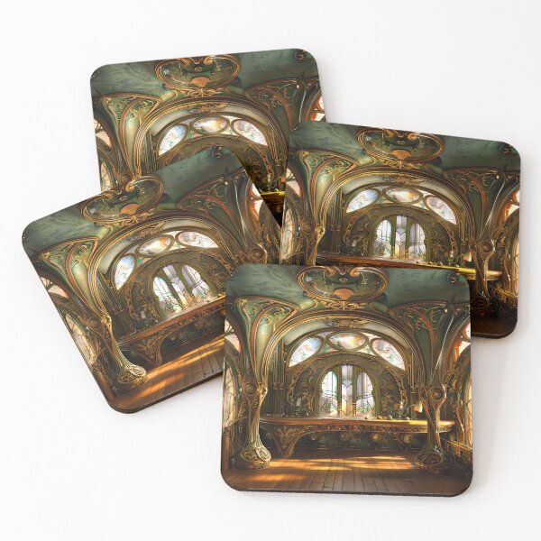 Item preview, Futuristic Victorian Art Nouveau Green Interior designed and sold by entwithanaxe.