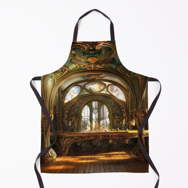 Item preview, Futuristic Victorian Art Nouveau Green Interior designed and sold by entwithanaxe.