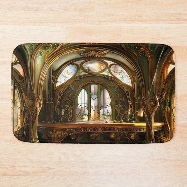 Item preview, Futuristic Victorian Art Nouveau Green Interior designed and sold by entwithanaxe.
