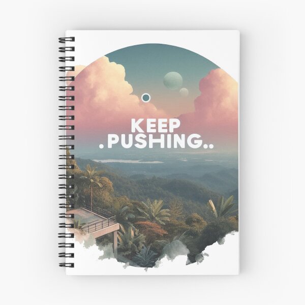 Item preview, Keep Pushing Pink Blue Natural View Quote  designed and sold by Nanthanon.