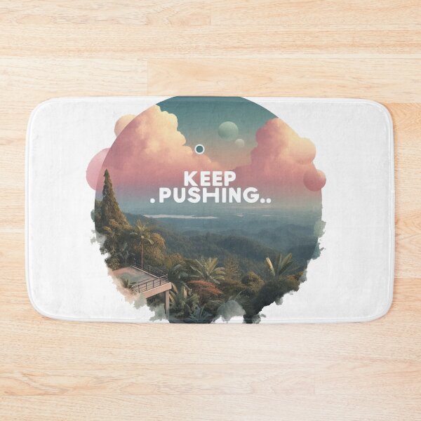 Item preview, Keep Pushing Pink Blue Natural View Quote  designed and sold by Nanthanon.