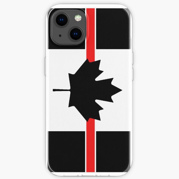 Pompier canadien: ligne rouge mince Coque souple iPhone