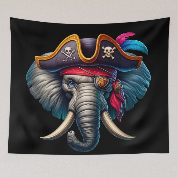 Item preview, The Fearless Pirate Elephant - Fantastic Animal Art designed and sold by AmigoVerse.