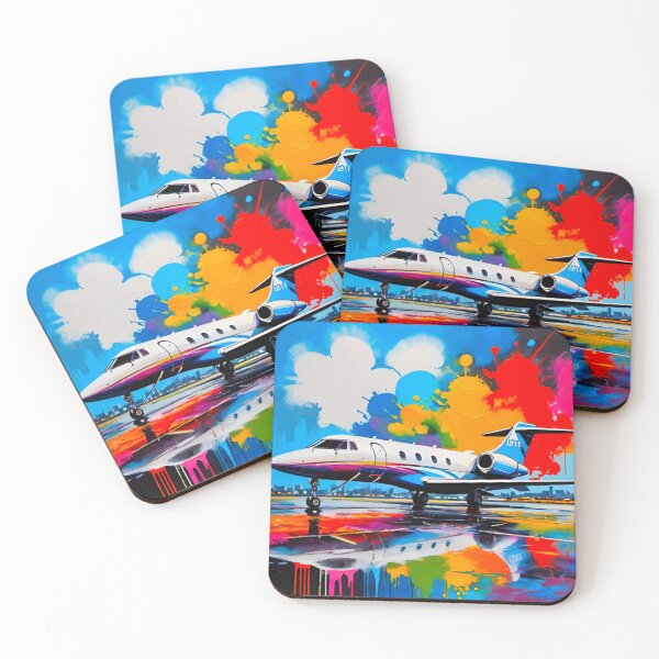 Item preview, Vibrant Flight: Colorful Private Jet designed and sold by GrizzlyCollective.