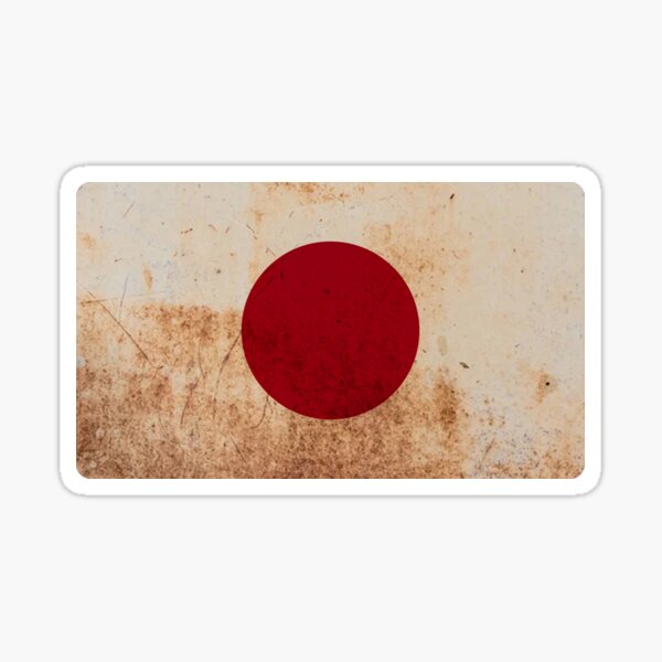 Rusty Japan Flag Sticker For Sale By Flatvac Sticker Redbubble