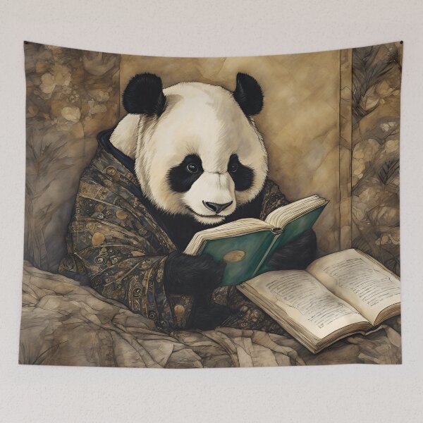 Item preview, funny panda reading book designed and sold by Mauswohn.