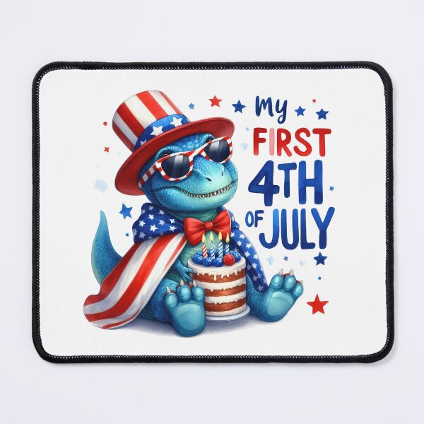 Item preview, 4th July American T-rex with cake T-shirt designed and sold by BlushRoses7.