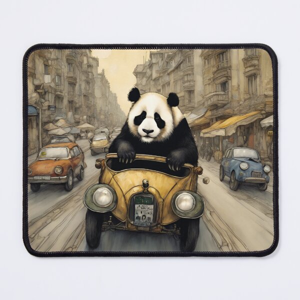 Item preview, funny panda driving car designed and sold by Mauswohn.