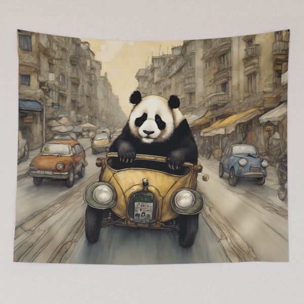 Item preview, funny panda driving car designed and sold by Mauswohn.