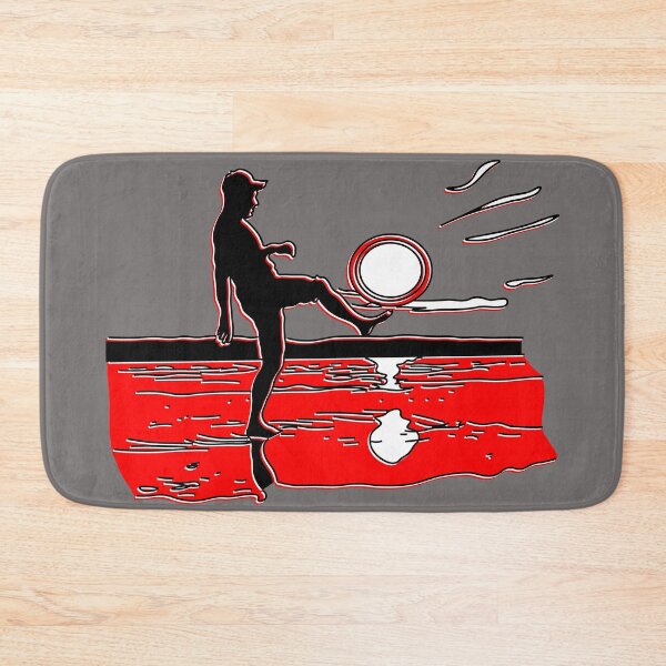 Item preview, sunset on the coast silhouette Beach ball kick designed and sold by 4rpixs.