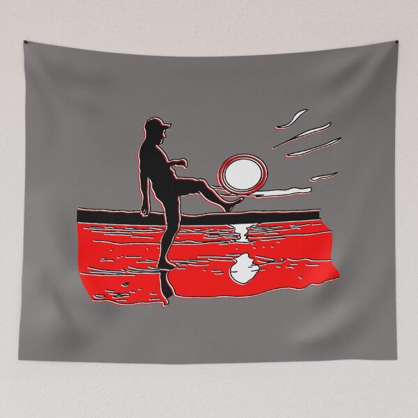 Item preview, sunset on the coast silhouette Beach ball kick designed and sold by 4rpixs.