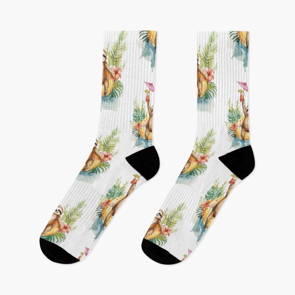 Item preview, Summer sloth drinking cocktail designed and sold by ArtStyleAlice.