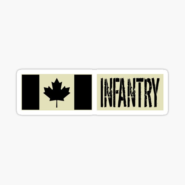 Vista previa del artículo con la obra «Infantería canadiense: bandera militar», diseñado y vendido por Jared Davies.