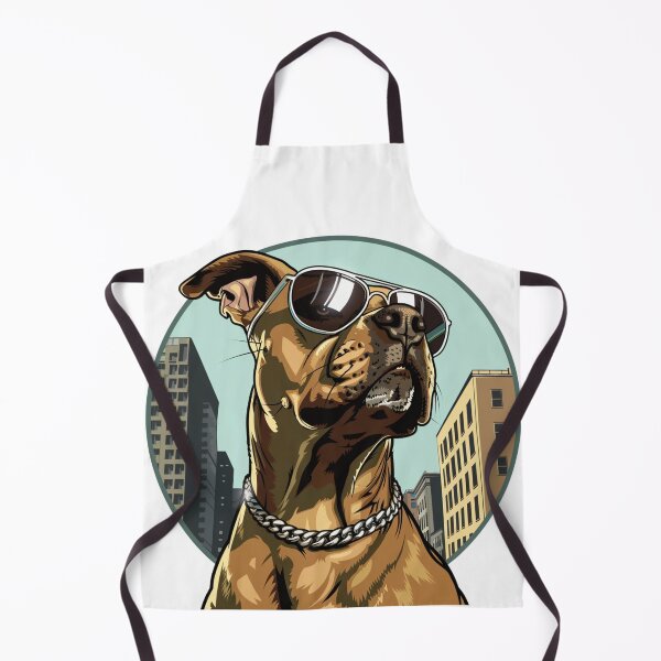 Item preview, Dog With Glasses in City designed and sold by NicolasGlowArt.
