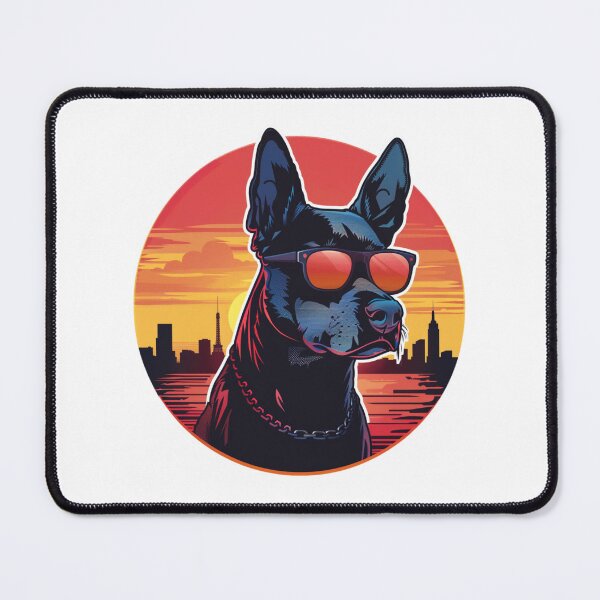 Item preview, Doberman Sunset and Glasses designed and sold by NicolasGlowArt.