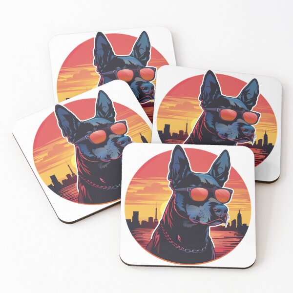 Item preview, Doberman Sunset and Glasses  designed and sold by NicolasGlowArt.