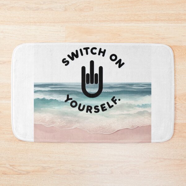 Item preview, Switch On Yourself   hand symbol Quote on Sand Pink Beach designed and sold by Nanthanon.