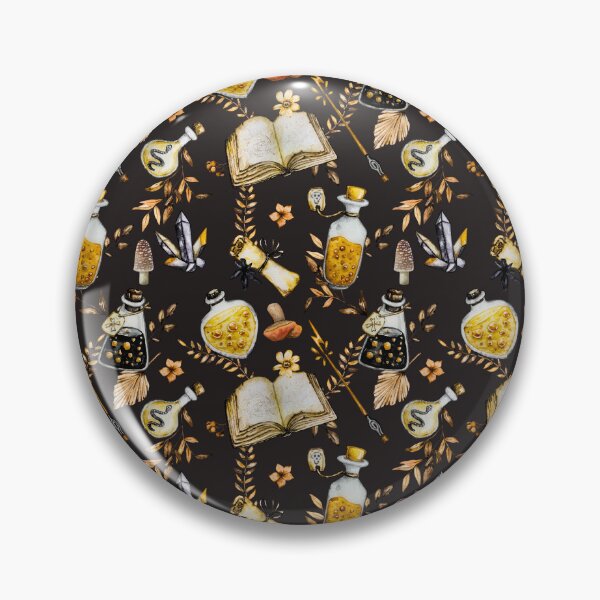 Item preview, Witchcraft watercolor botanical pattern dark designed and sold by MonochromeEcho.