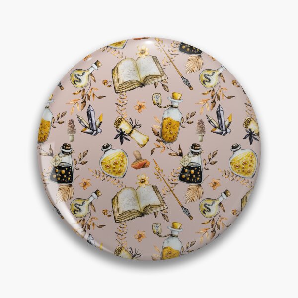 Item preview, Witchcraft watercolor botanical pattern peach designed and sold by MonochromeEcho.