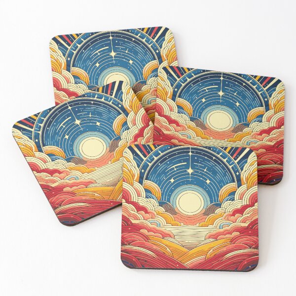 Item preview, Art Deco Sky - Red, Yellow, Blue Colors with Open Space designed and sold by Nataliya Kretsu.