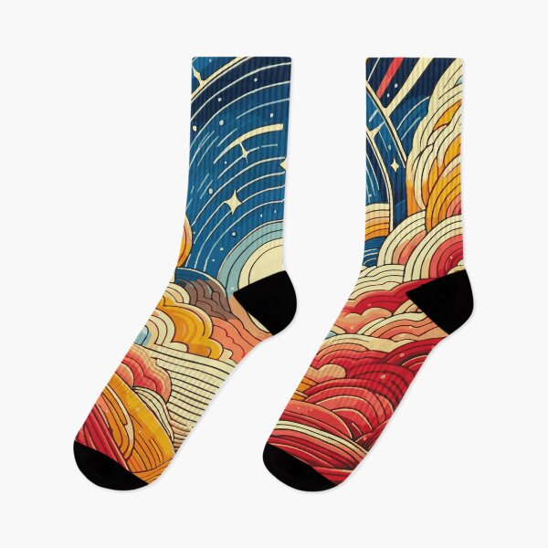 Item preview, Art Deco Sky - Red, Yellow, Blue Colors with Open Space designed and sold by Nataliya Kretsu.