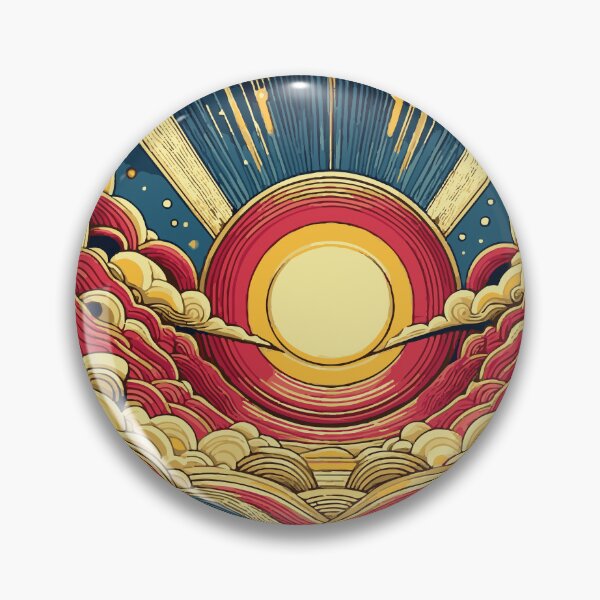 Artikelvorschau, Art-Deco-Himmel – Rot, Gelb, Blau mit offenem Raum entworfen und verkauft von Nataliya Kretsu.
