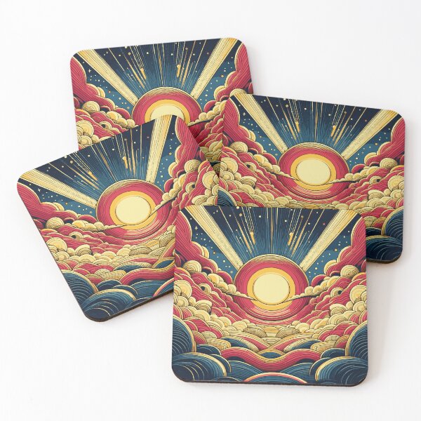 Item preview, Art Deco Sky - Red, Yellow, Blue Colors with Open Space designed and sold by Nataliya Kretsu.