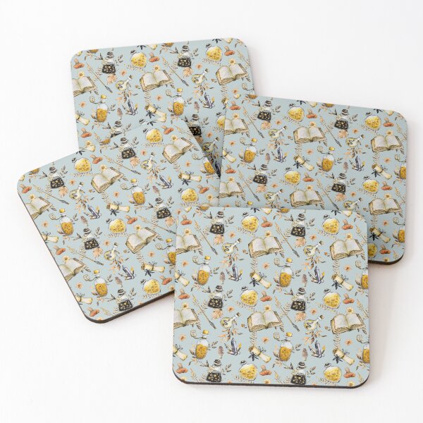 Item preview, Witchcraft watercolor botanical pattern dusty teal designed and sold by MonochromeEcho.