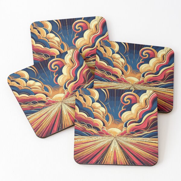 Item preview, Art Deco Sky - Red, Yellow, Blue Colors with Open Space designed and sold by Nataliya Kretsu.