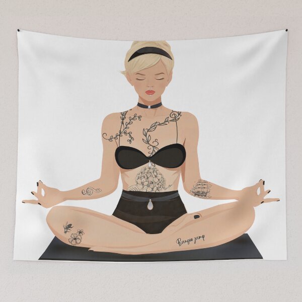 Item preview, Beautiful yoga blonde tattooed  designed and sold by Hen-C-Art.
