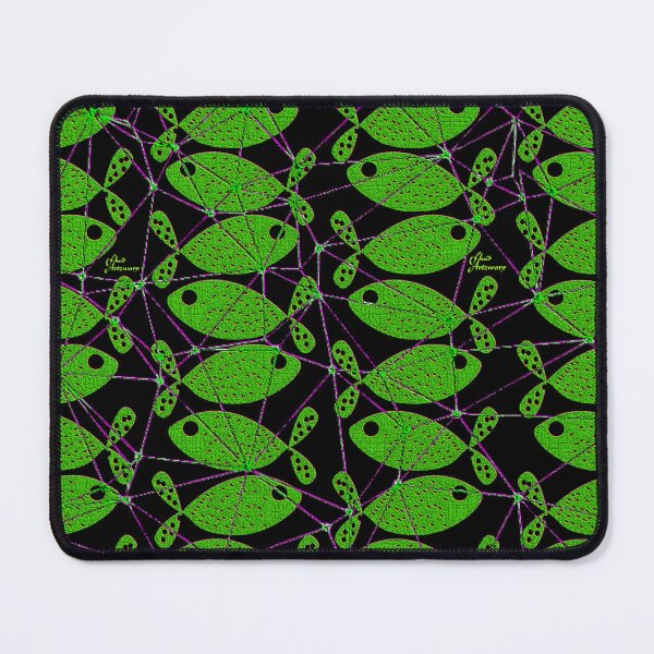 Item preview, Green Netted Fishies Yin of Yang designed and sold by Fluid Artzworx.