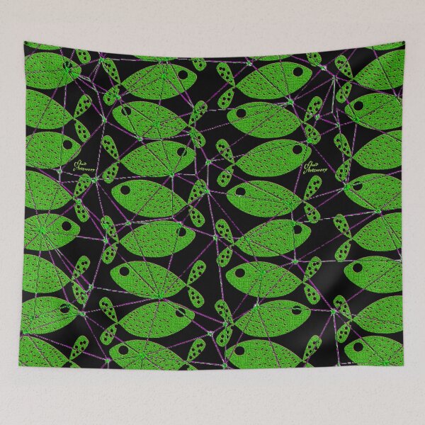 Item preview, Green Netted Fishies Yin of Yang designed and sold by Fluid Artzworx.