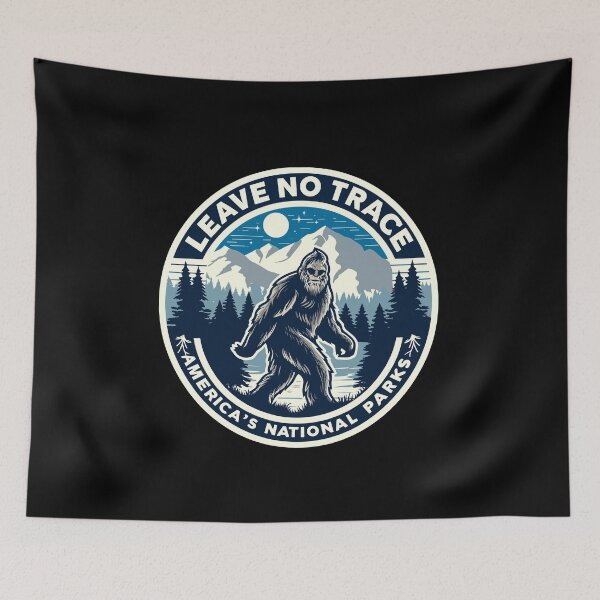 Item preview, Leave No Trace America National Parks Funny Bigfoot designed and sold by Dressed For  Duty.