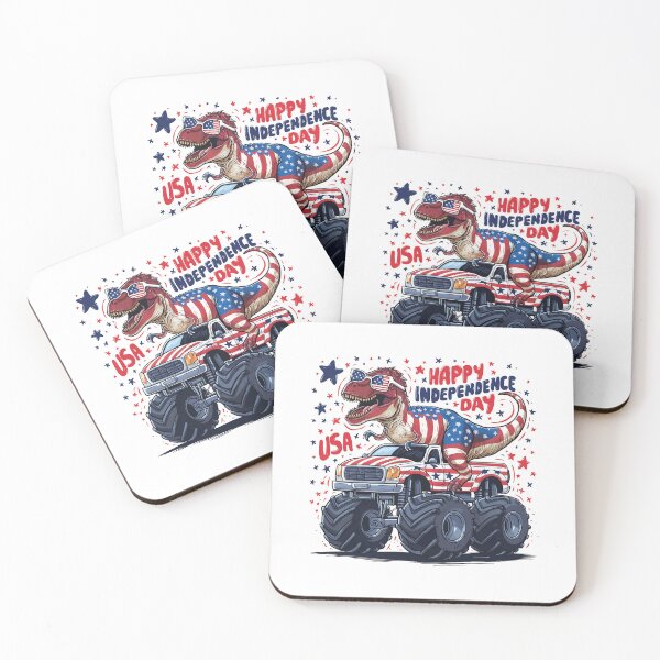 Item preview, 4th Of July Tyrannosaurus Dinosaur Riding A Monster Truck designed and sold by GravitiTees.
