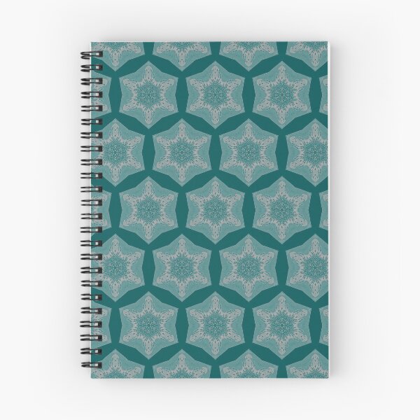 Item preview, Geometric flower star pattern in deep teal designed and sold by elliebart.