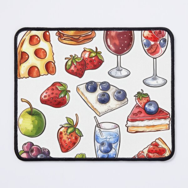 Item preview, Colorful Food and Drink Pattern Illustration designed and sold by brandway.