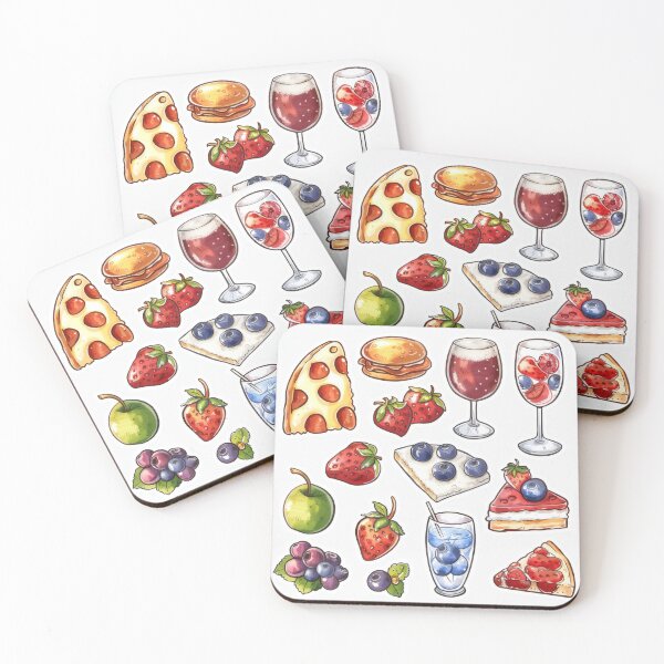 Item preview, Colorful Food and Drink Pattern Illustration designed and sold by brandway.
