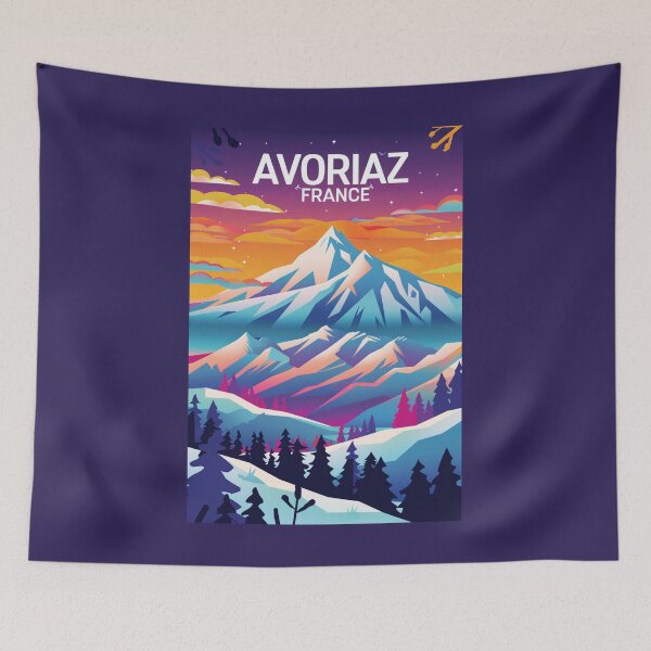 Item preview, A Vintage Travel Illustration of Avoriaz - France  designed and sold by GoodOldVintage.