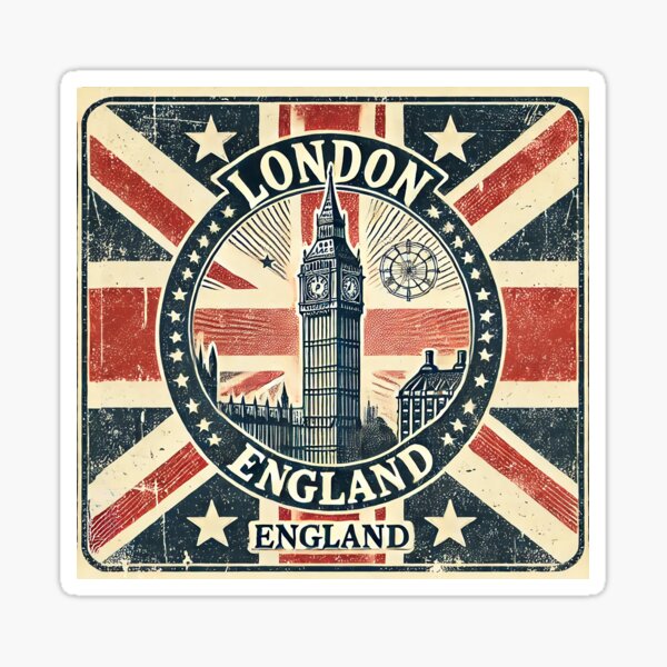 Item preview, London England Vintage Travel Sticker designed and sold by SusannesArtShop.