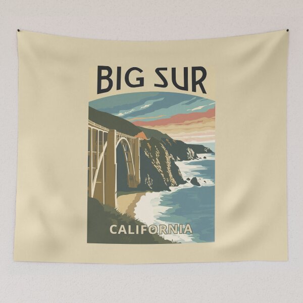 Item preview, A Vintage Travel Illustration of Big Sur - California - US designed and sold by GoodOldVintage.
