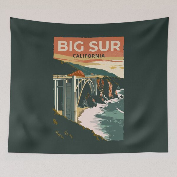 Item preview, A Vintage Travel Illustration of Big Sur - California - US designed and sold by GoodOldVintage.