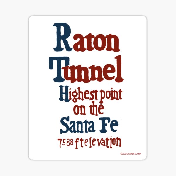 Item preview, Raton Pass Sign (sticker) - Classic sign along Santa Fe Railroad designed and sold by EDO Trains.